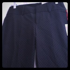 NWT Black w/polka dots flared ankle dress pants!